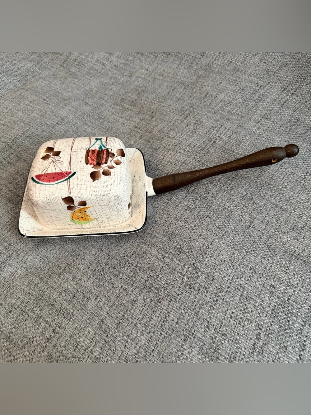 Vintage Royal Sealy Jamaica ceramic lidded butter dish with handle